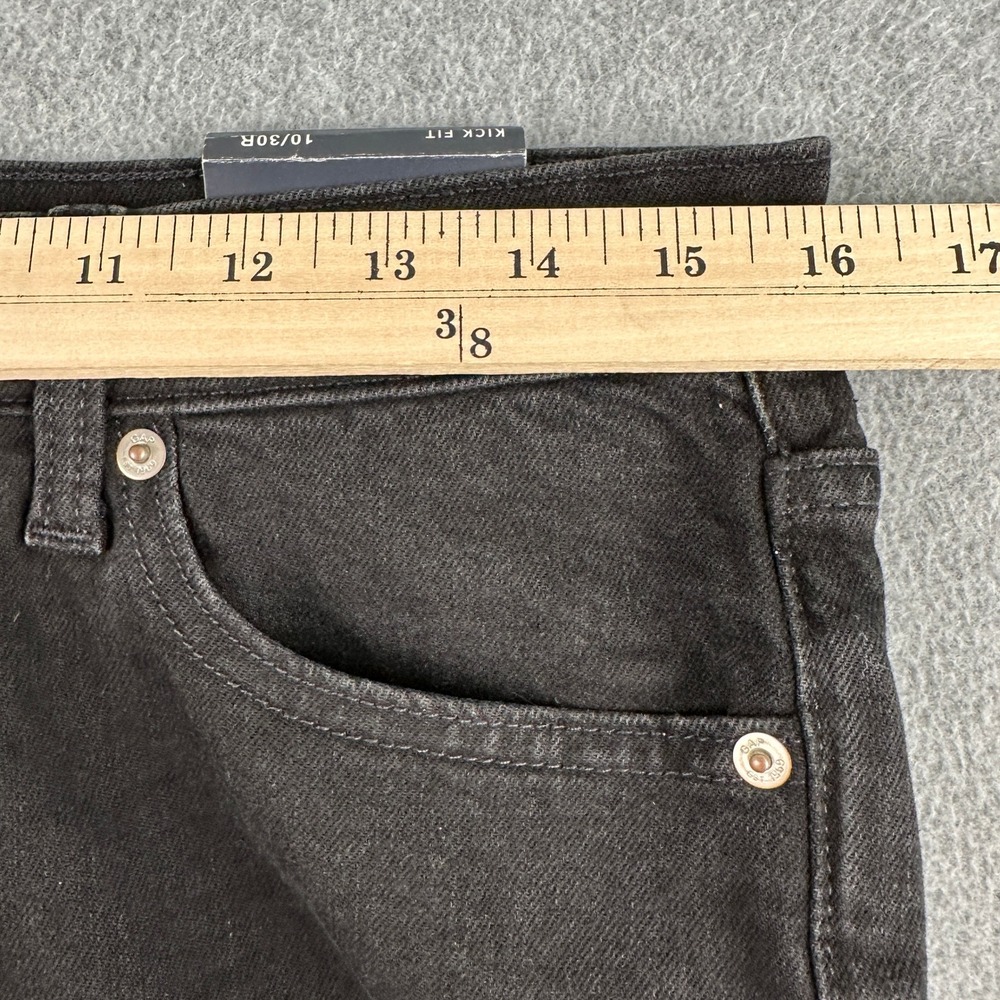 NEW Gap Jeans Women's 10/30R Black Kick Fit Flare Ankle Mid Rise Stretch Raw Hem - Picture 7 of 11